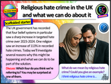 Religious Hate Crimes in the UK - Citizenship / PSHE Lesson