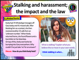 Stalking, Harassment and the Law PSHE Lesson