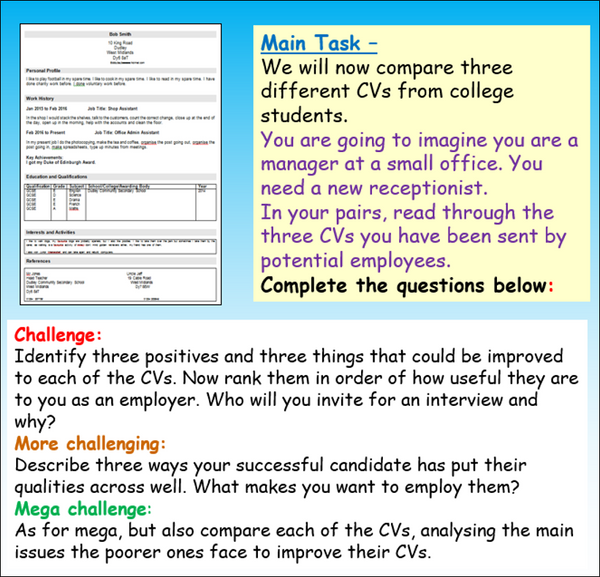 CV Writing - Careers Lesson – EC Publishing