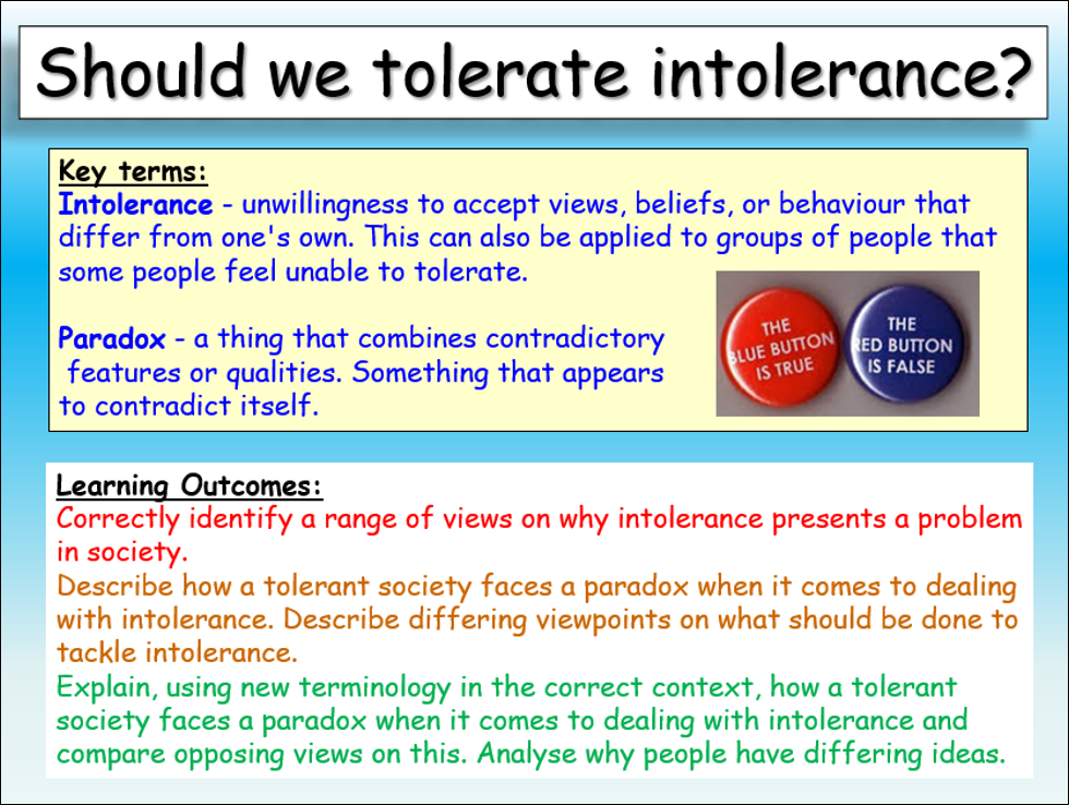 Tolerating Intolerance (Radicalisation and Extremism lesson) – EC ...