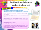 British Values - Mutual Tolerance and Respect