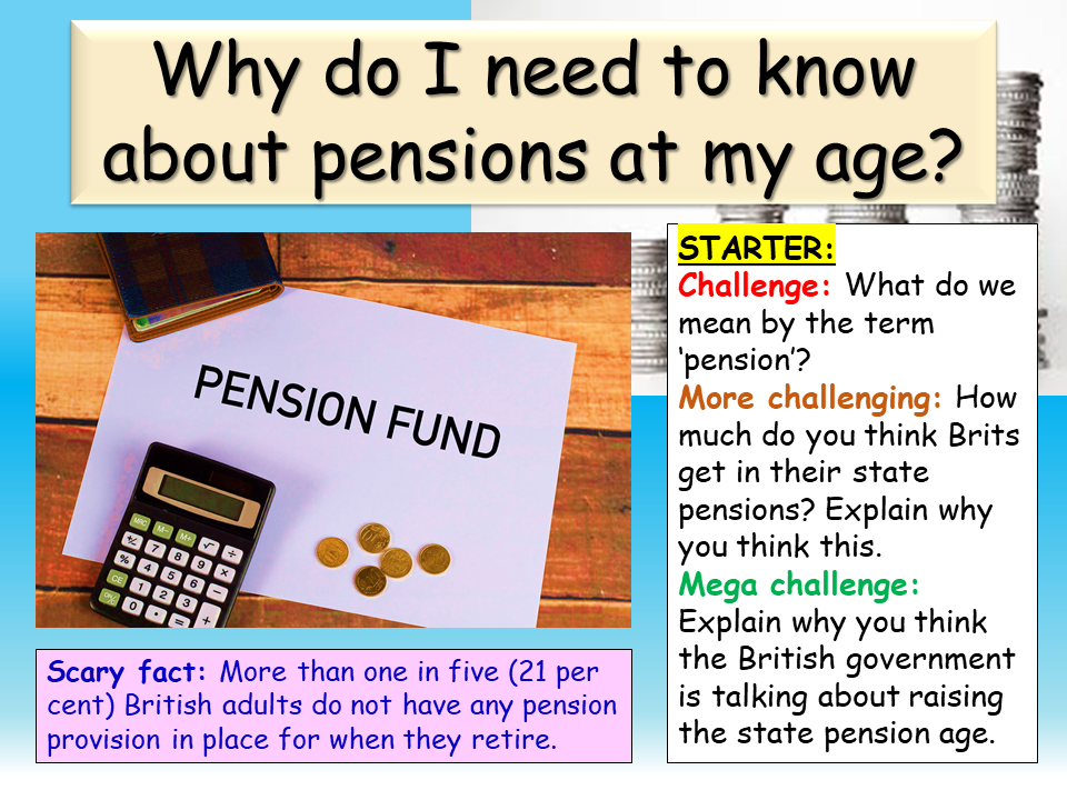 Finance - Pensions and Retirement PSHE lesson – EC Publishing