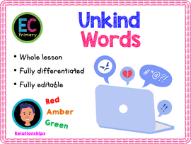 Unkind Words KS1/Year 2