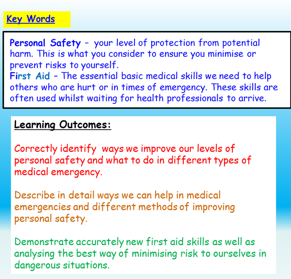 First Aid and Personal Safety – EC Publishing