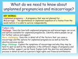 Miscarriage, abortion, adoption and unplanned pregnancy PSHE