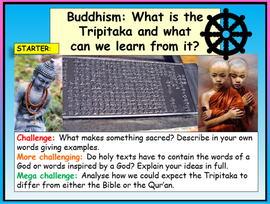 Buddhism - Tripitaka - Holy Books RE