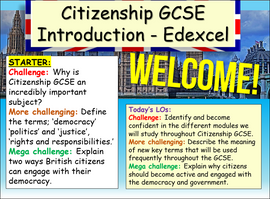 Citizenship GCSE Introduction Lesson - Edexcel