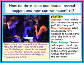 Date Rape and Sexual Assault PSHE