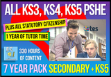 7 Year Pack - Complete Secondary PSHE and RSE KS3, KS4, KS5 (PLUS STATUTORY CITIZENSHIP, TUTOR TIME + RE)