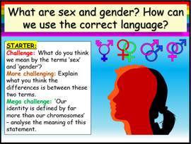Gender, Sex, Identity, Language and Terminology PSHE