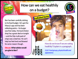 Healthy diet on a budget PSHE lesson