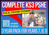 3 Year Pack - Complete Secondary PSHE and RSE KS3 (PLUS STATUTORY CITIZENSHIP)