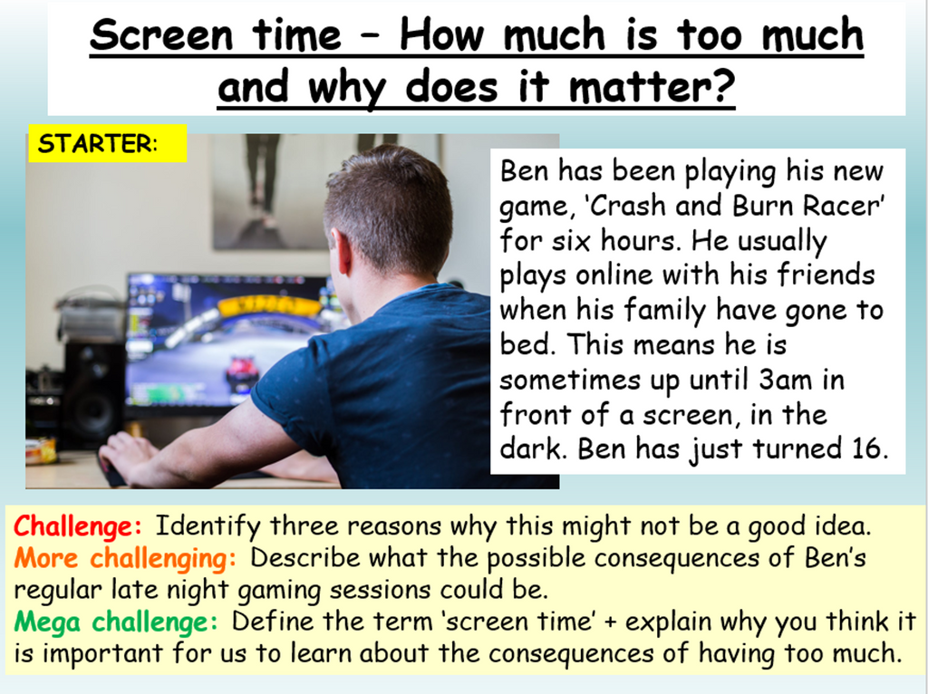 Screen Time PSHE Lesson