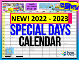 Special Days Wall Calendar / Poster