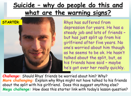 Suicide Mental Health Lesson PSHE